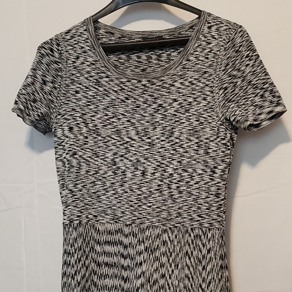 Ann Taylor Dress Short Sleeve Black and White